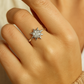 Sunburst Design Zircon Ring for Women 925 Silver Finish Radiant Stylish Daily Wear Finger Ring