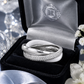 Triple Band White Ceramic Interlocking Ring