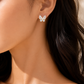 Gold Butterfly Marquise & Round CZ Stud Earrings for Women