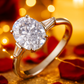 Charming Pink Oval Solitaire Ring with Side Accents