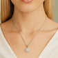 925 Silver Sunburst Halo Pendant Necklace for Women – Round Brilliant CZ Solitaire