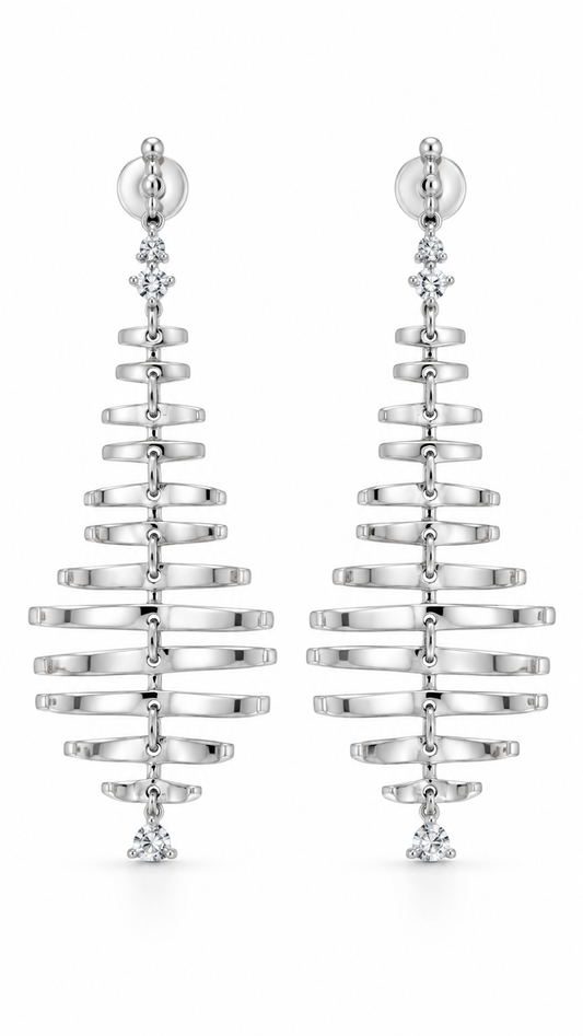 Geometric Tiered Drop Earrings