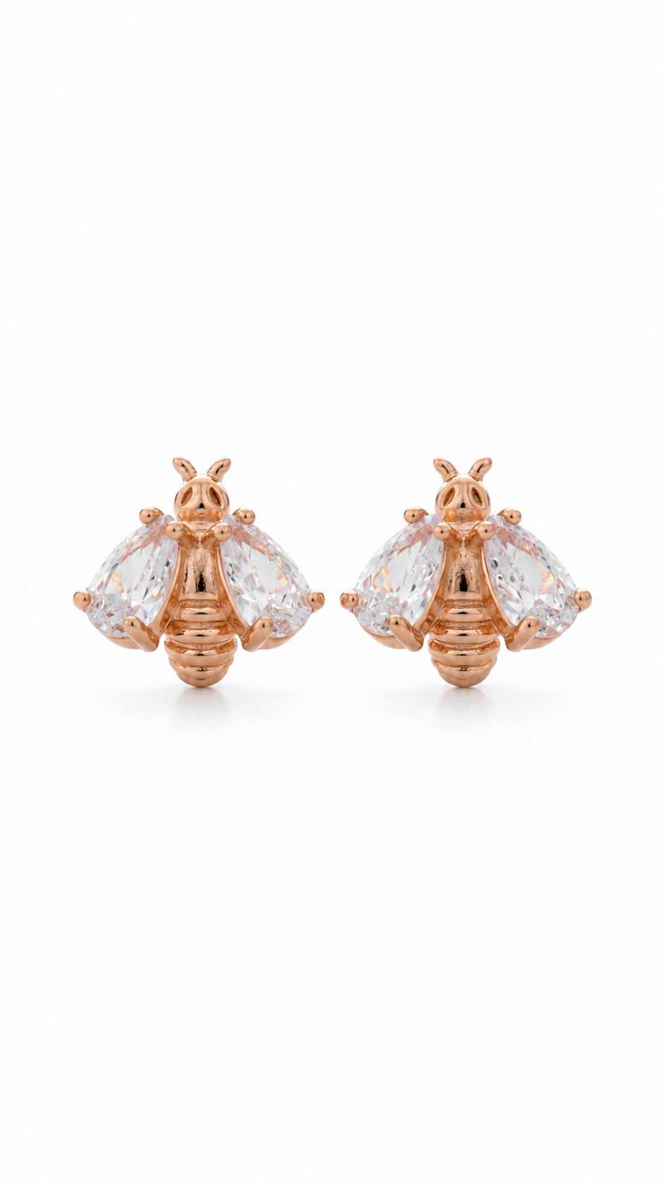 Rose Gold Bee Earrings