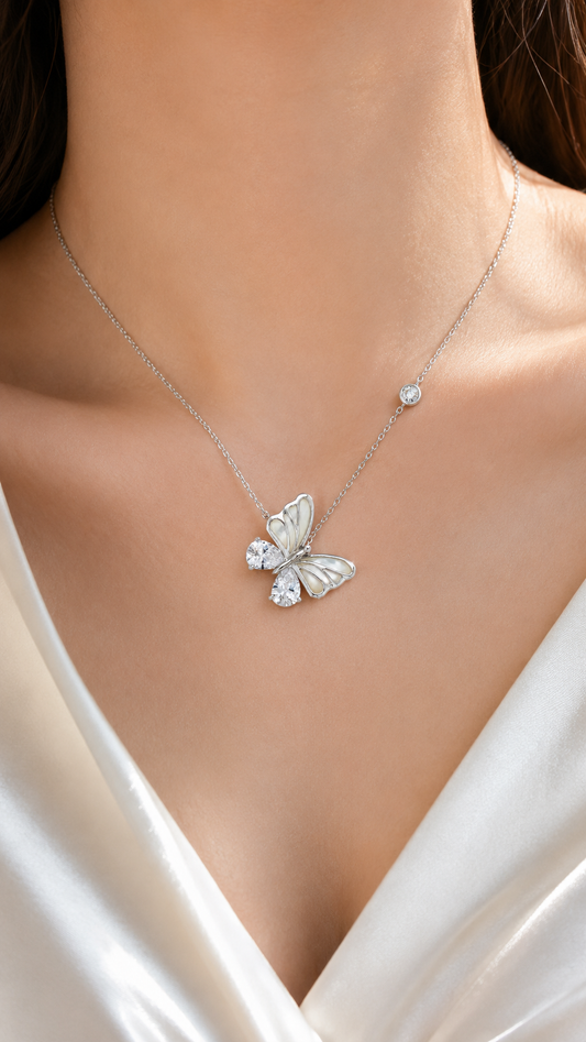 Butterfly Pearl Necklace