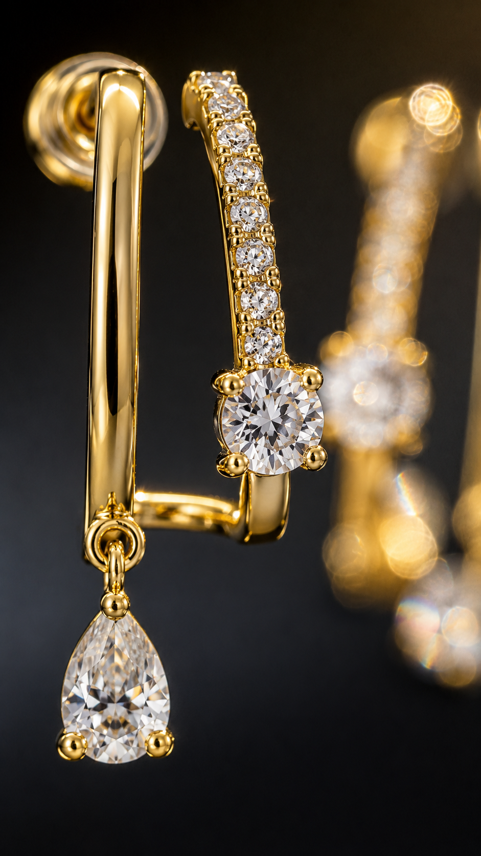 Earrings Pear-Cut Crystal