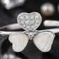 Pearl Butterfly Heart Open Ring
