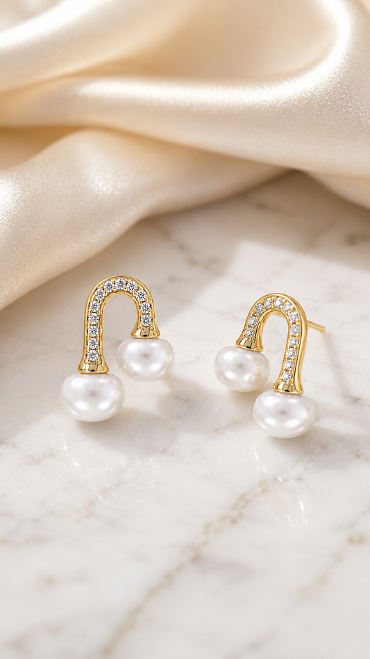 Gold-Tone Pearl Earrings