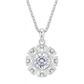 925 Silver Sunburst Halo Pendant Necklace for Women – Round Brilliant CZ Solitaire
