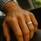 Textured Silver Finish Band Ring for Men Stylish Matte Pattern Daily Wear Finger Ring