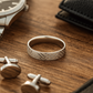 Textured Silver Finish Band Ring for Men Stylish Matte Pattern Daily Wear Finger Ring