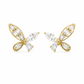 Gold Butterfly Marquise & Baguette CZ Stud Earrings