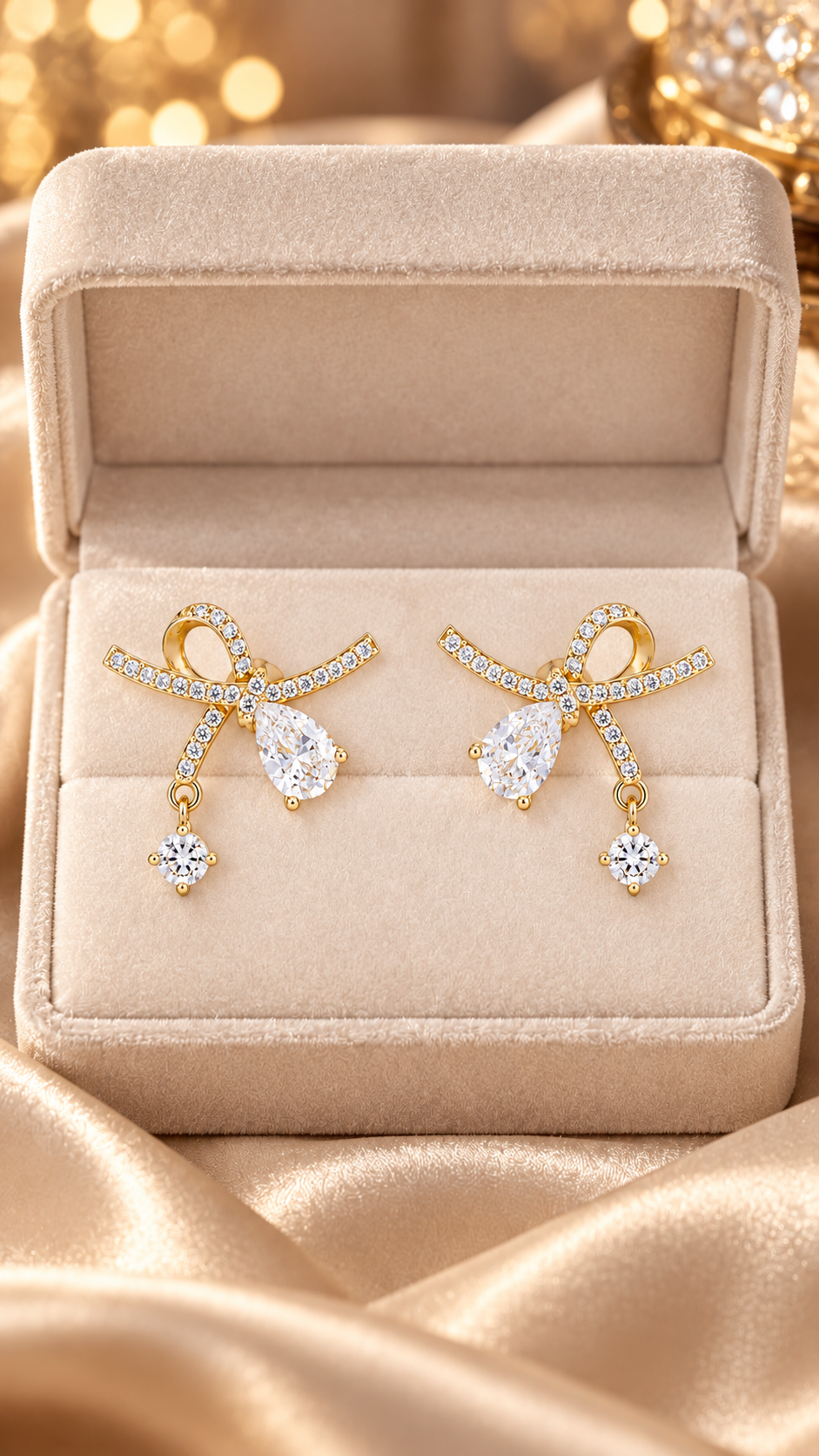 Earrings Pear Crystal