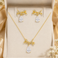 Dragonfly Pear Necklace & Earrings Set