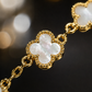 Pearl Five Clover Charm Bracelet