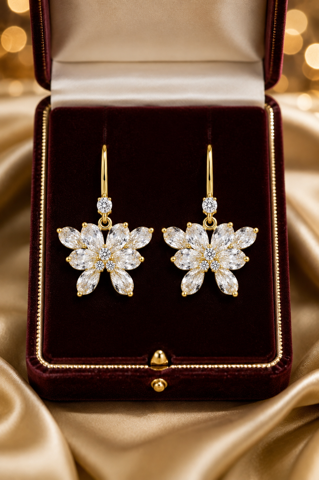 Floral Pear-Cut Earrings