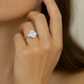 Heart Shape Solitaire Zircon Ring for Women 925 Silver Finish Elegant Triangle Side Stone Engagement Ring