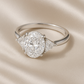 Heart Shape Solitaire Zircon Ring for Women 925 Silver Finish Elegant Triangle Side Stone Engagement Ring