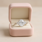 Heart Shape Solitaire Zircon Ring for Women 925 Silver Finish Elegant Triangle Side Stone Engagement Ring