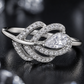 Pear-Cut CZ Swirl Pavé Ring