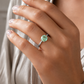 Mint Green Round-Cut Adjustable Ring