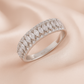 Double Row Marquise Cut Band Ring with Sparkling Accents