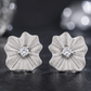 Elegant Silver Floral CZ Stud Earrings