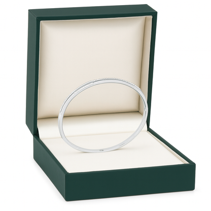 Silver Sleek Zircon Line Bangle for Women