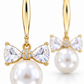 Bow & Pearl Drop Earrings