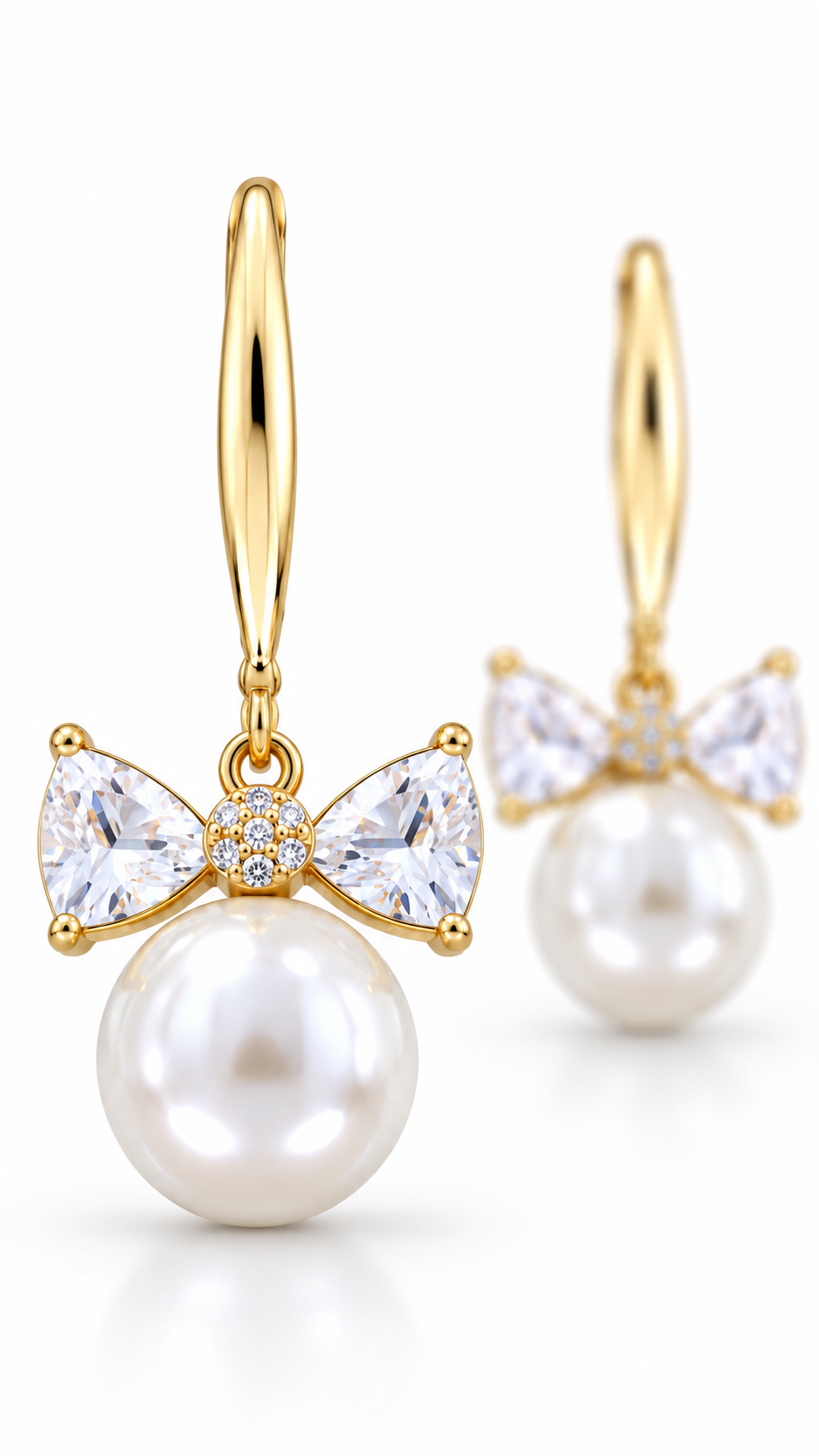 Bow & Pearl Drop Earrings