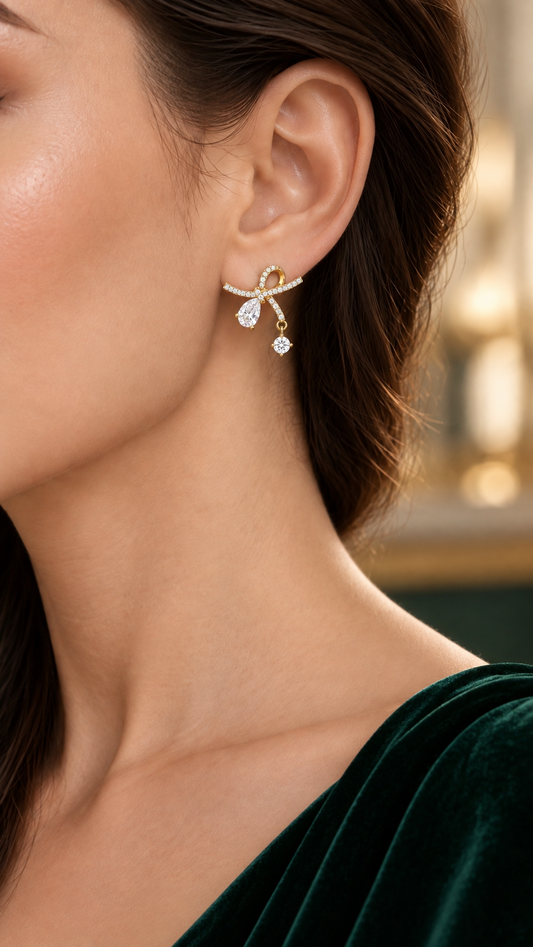 Earrings Pear Crystal