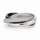 Triple Band White Ceramic Interlocking Ring