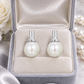 Elegant 925 Sterling Silver Classic Pearl Drop Stud Earrings for Women