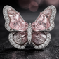 Pink Crystal Butterfly Earrings