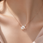 Elegant Rose Gold Pearl Planet Pendant Necklace