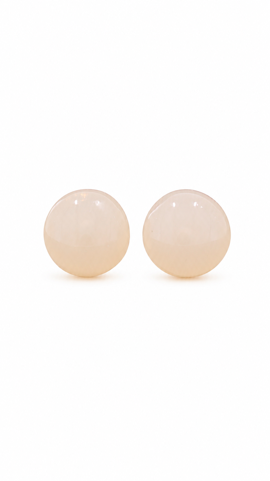 Cream Round Earrings
