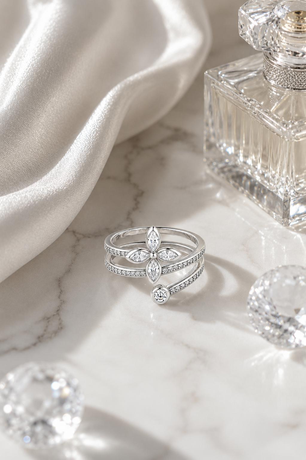 Flower Multi-Layer Adjustable Ring