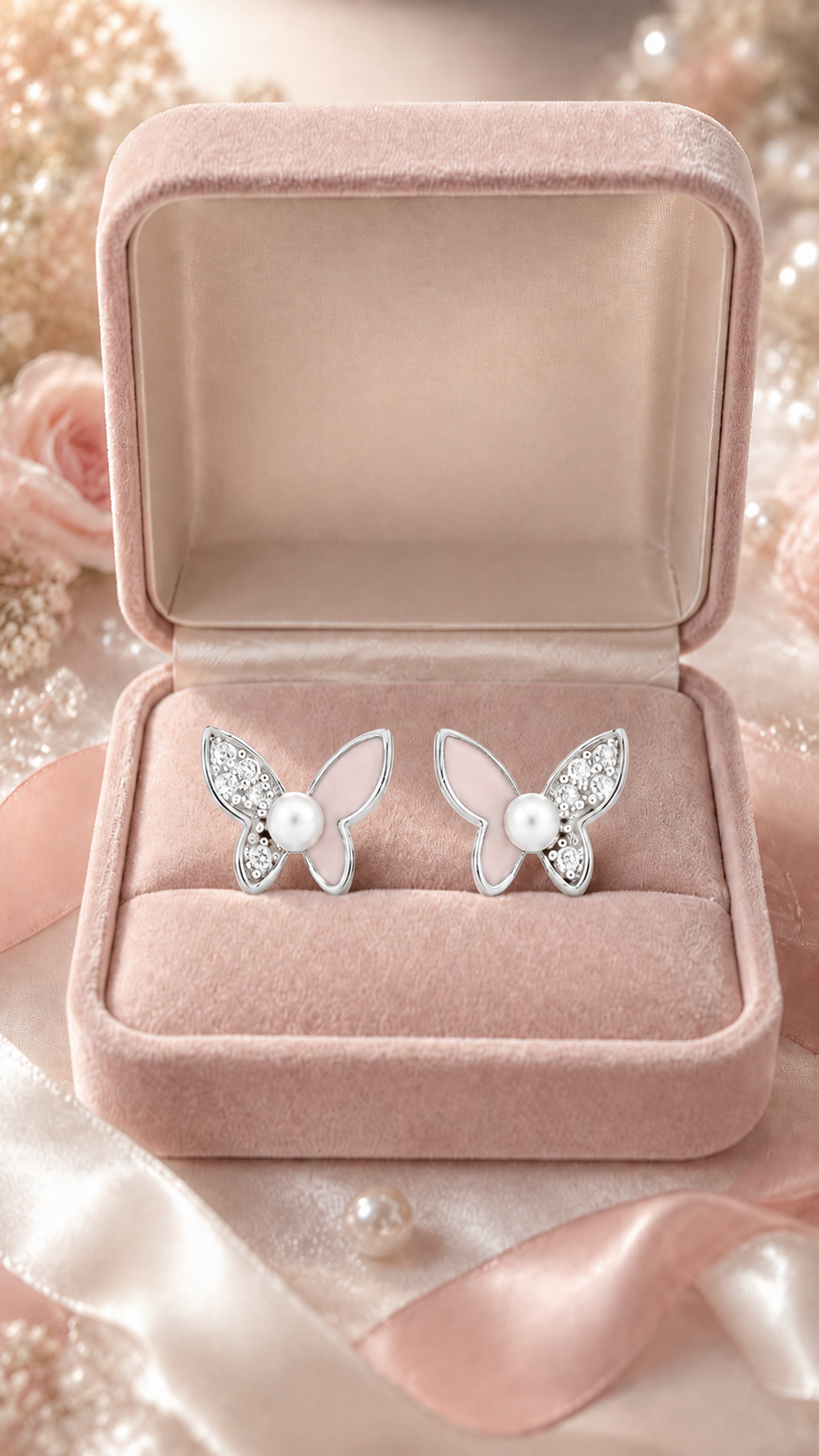 Black & White Butterfly Earrings