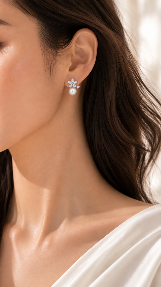 Floral Pearl Earrings