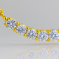 Gold Plated Zircon Necklace for Women Elegant Curve Pendant Chain for Daily and Festive Wear