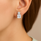Elegant Two-Stone Princess Cut & Round Zircon Earrings for Women