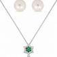 Green Floral Necklace & Earrings Set