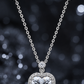 Elegant Silver Heart Halo Pendant Necklace