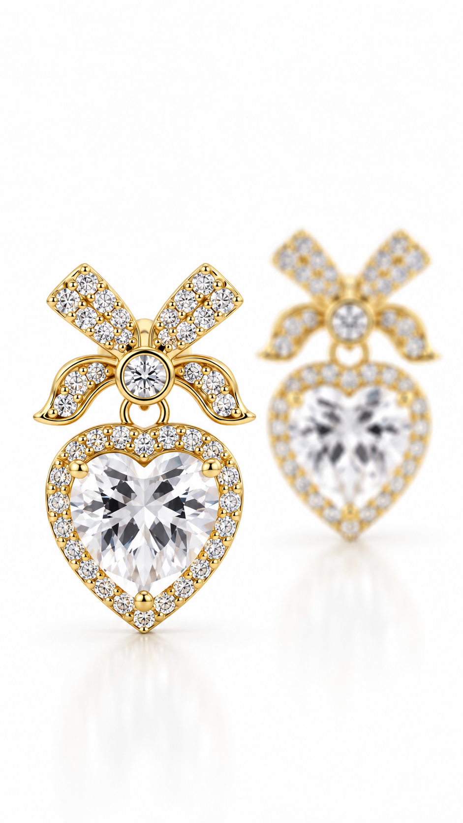 Bow Heart Earrings