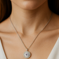 925 Silver Classic Halo Pendant Necklace for Women – Round Brilliant CZ Solitaire Design
