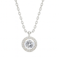 925 Silver Classic Halo Pendant Necklace for Women – Round Brilliant CZ Solitaire Design