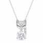 Elegant Silver Fox CZ Solitaire Pendant Necklace