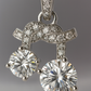 925 Silver Twin Drop Bow Pendant Necklace for Women – Elegant Double CZ Solitaire Design