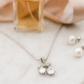 925 Silver Twin Drop Bow Pendant Necklace for Women – Elegant Double CZ Solitaire Design