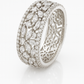 Floral Eternity Band Zircon Ring for Women 925 Silver Finish Elegant Wide Design Wedding and Party Wear Ring