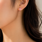 Elegant Gold-Plated Pink Heart Crystal Saturn Planet Stud Earrings for Women
